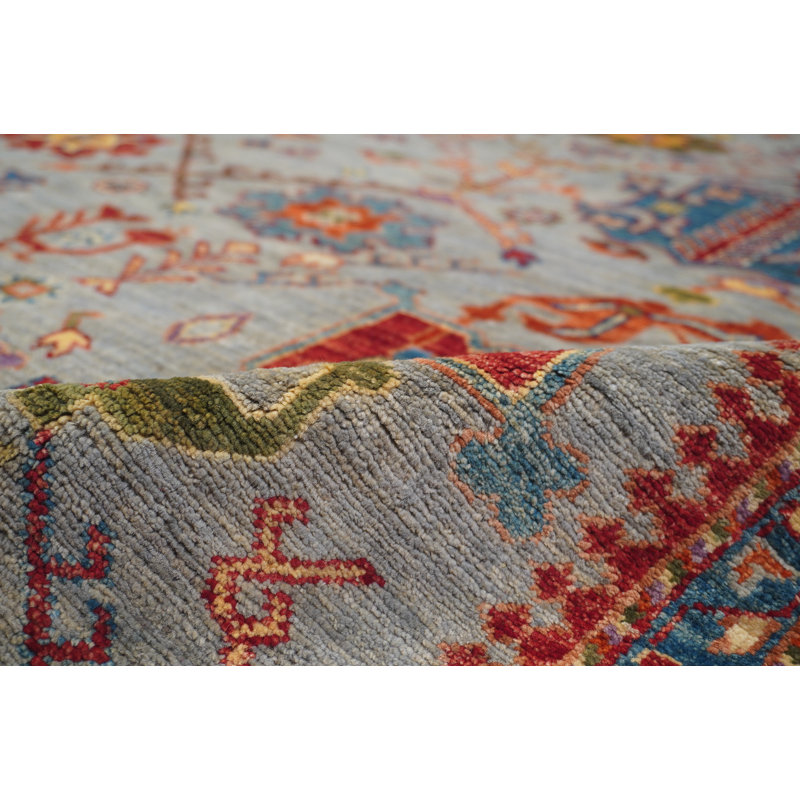 Tapis argent noué à la main de haute qualité