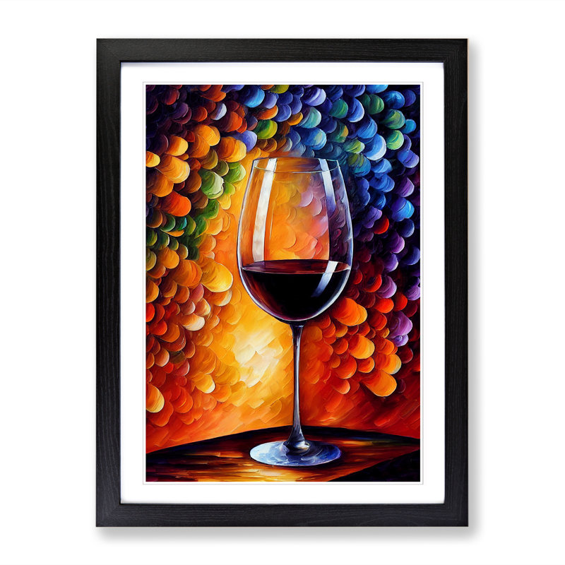 Wine Vol.2 - Single Picture Frame Painting, 34cm H x 25cm W x 2cm D, Black