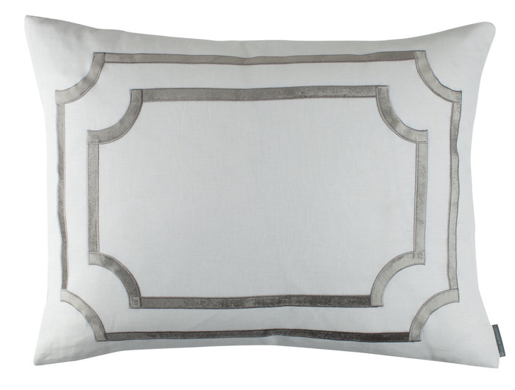 Mozart Linen Lumbar Pillow Cover & Insert, Silver, 20" x 26"