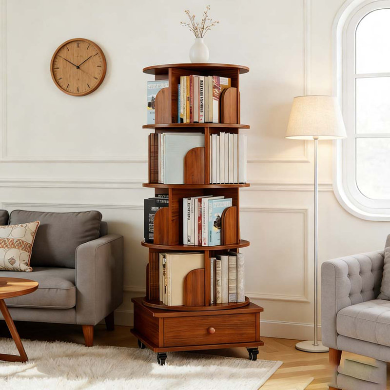 Bibliothèque rotative, Brun noyer