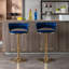 Ensemble de 2 tabourets de bar, avec repose-pieds et base pivotante en velours à hauteur réglable et tabouret de bar simple chromé-2002825607-2002825604