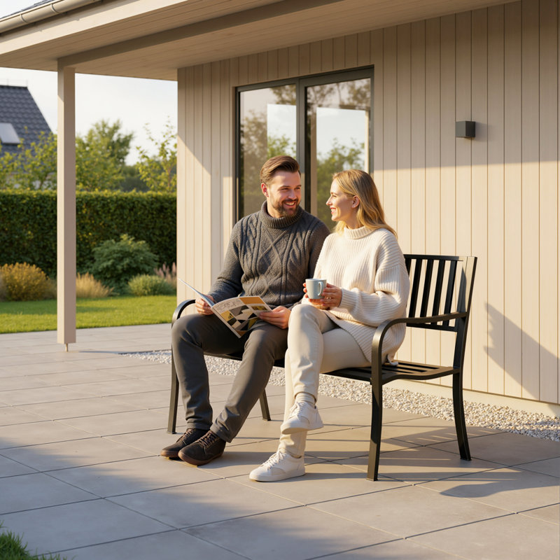 Alvah Stainless Steel Garden Bench