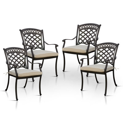 Chaise de patio avec coussin Ingram
