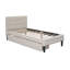 Lit plateforme simple tapissier avec 2 tiroirs, beige