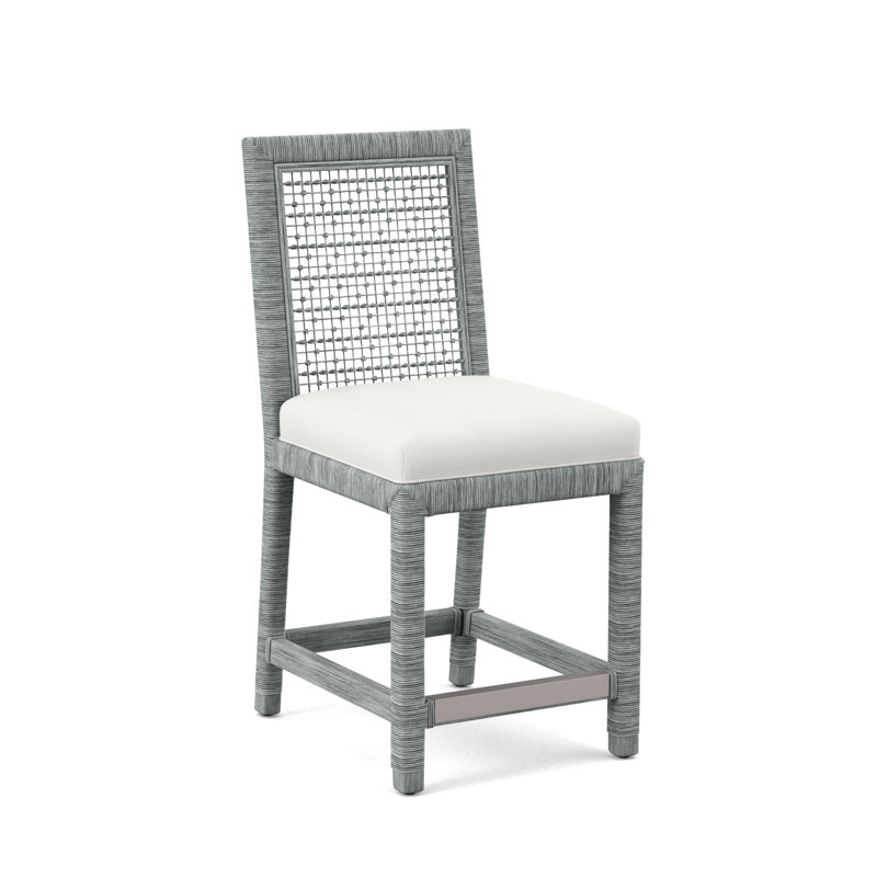 Pine Isle 24" Counter Stool, Beige/Gray Plaid, Coffee