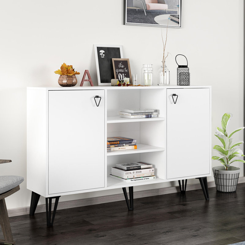Buffet de 55,1 po de large wikieup, Blanc