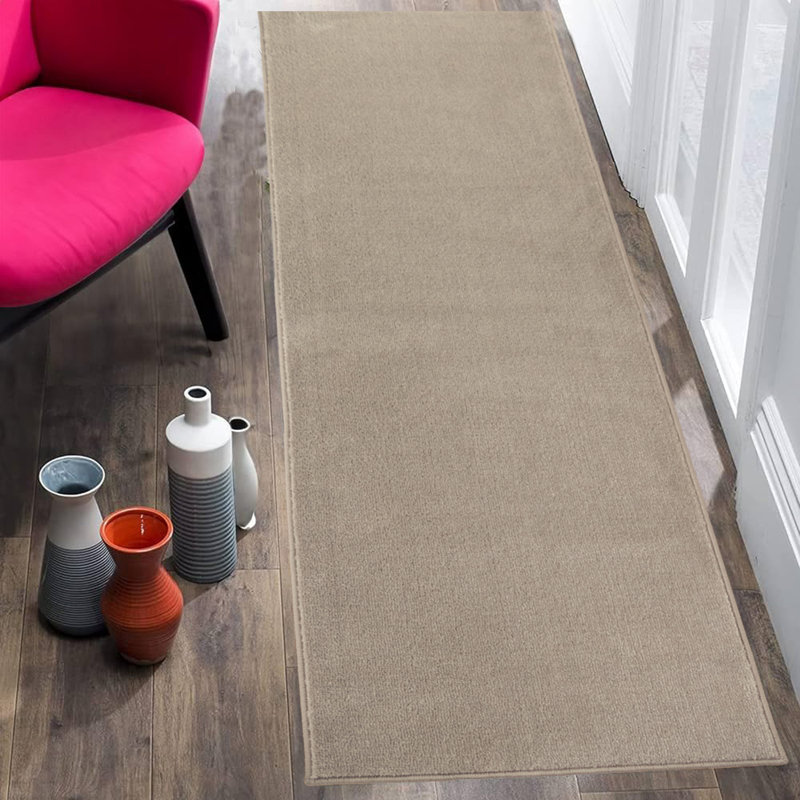 Tapis de couloir de couleur unie et antidérapant lavable au toucher, Tapis de couloir 2 pi 2 po x 9 pi