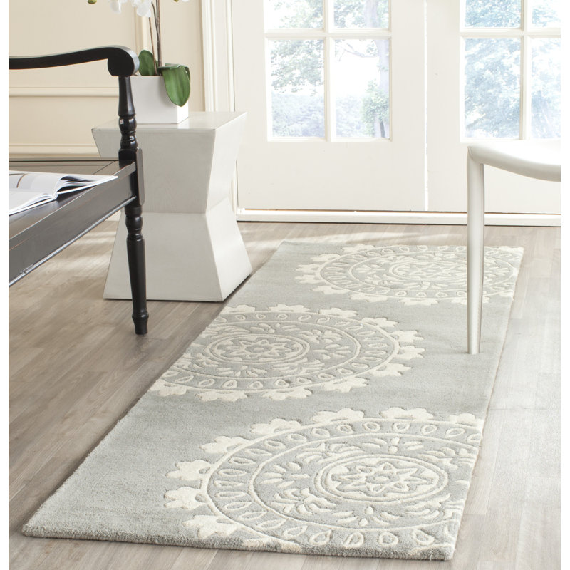 Tapis oriental en laine touffeté à la main Rudra, Tapis de couloir 2 pi 3 po x 7 pi