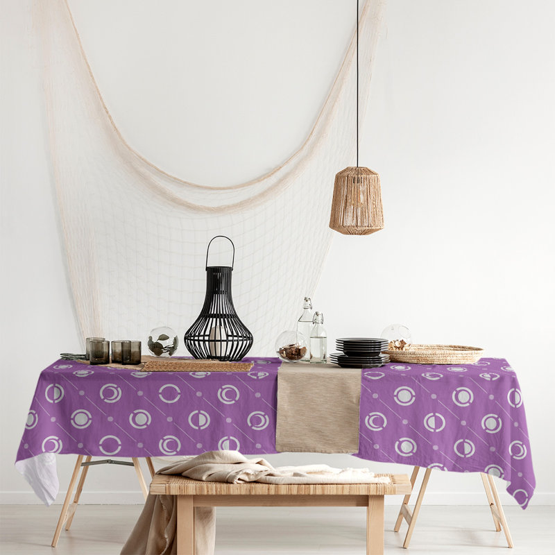 Classic Moon Phases Tablecloth, Violet
