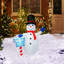 Bonhomme de neige avec panneau gonflable