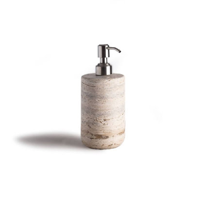 Less Is More High Dispenser - Travertine Marble Cream