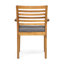 2 chaises de salle à manger - bois, coussins gris avec sangles pour l'extérieur, 2 pièces, courbe élégante et bord droit, coussin de patio