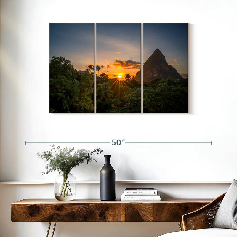 Rorry Pitons At Sunrise, 24" H x 38" W