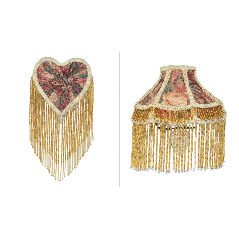 Ensemble de deux veilleuses victoriennes en tissu victorien