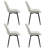 PU Leather Upholstered Dining Chairs, Modern Side Chairs with Metal Legs White (Set of 4)-487088040-487088044