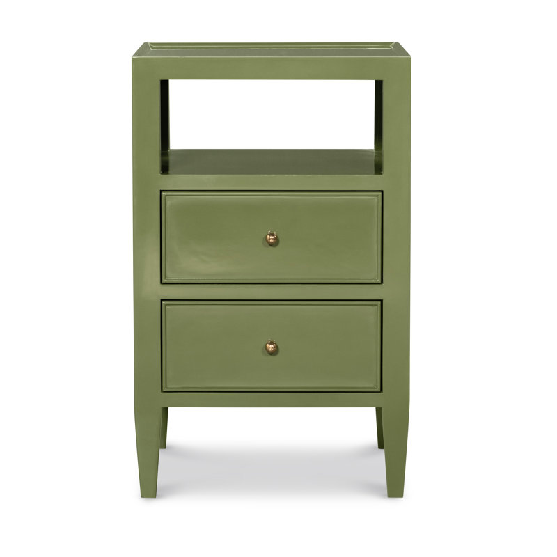 Aster Bedside Table, 29.25" H x 18" W x 18" D, Moss, Square