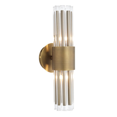 Up & Downlight 2-flammig Ahsanul aus Glas und Messing
