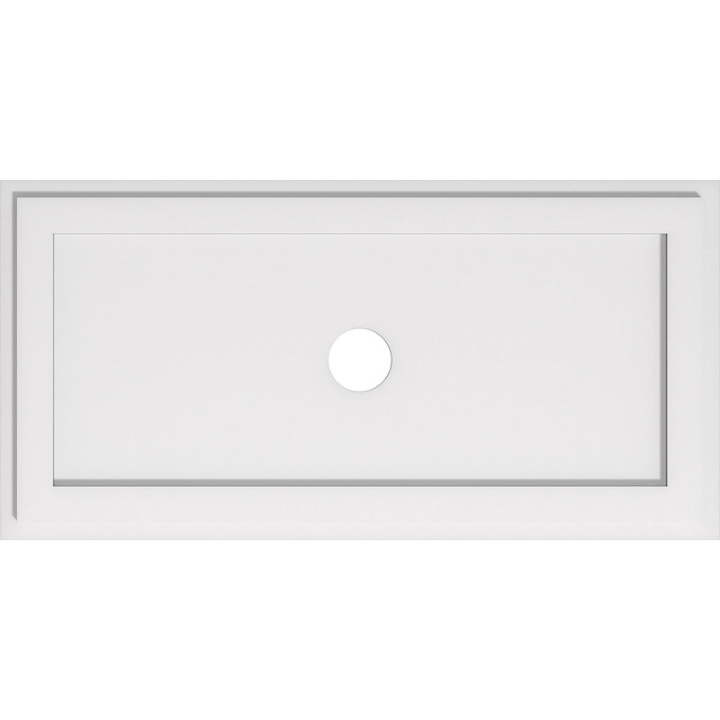 Diamètre intérieur de médaillon rectangulaire contemporain en PVC de qualité architecturale 3 po, H 17 po x l 34 po x P 1 po