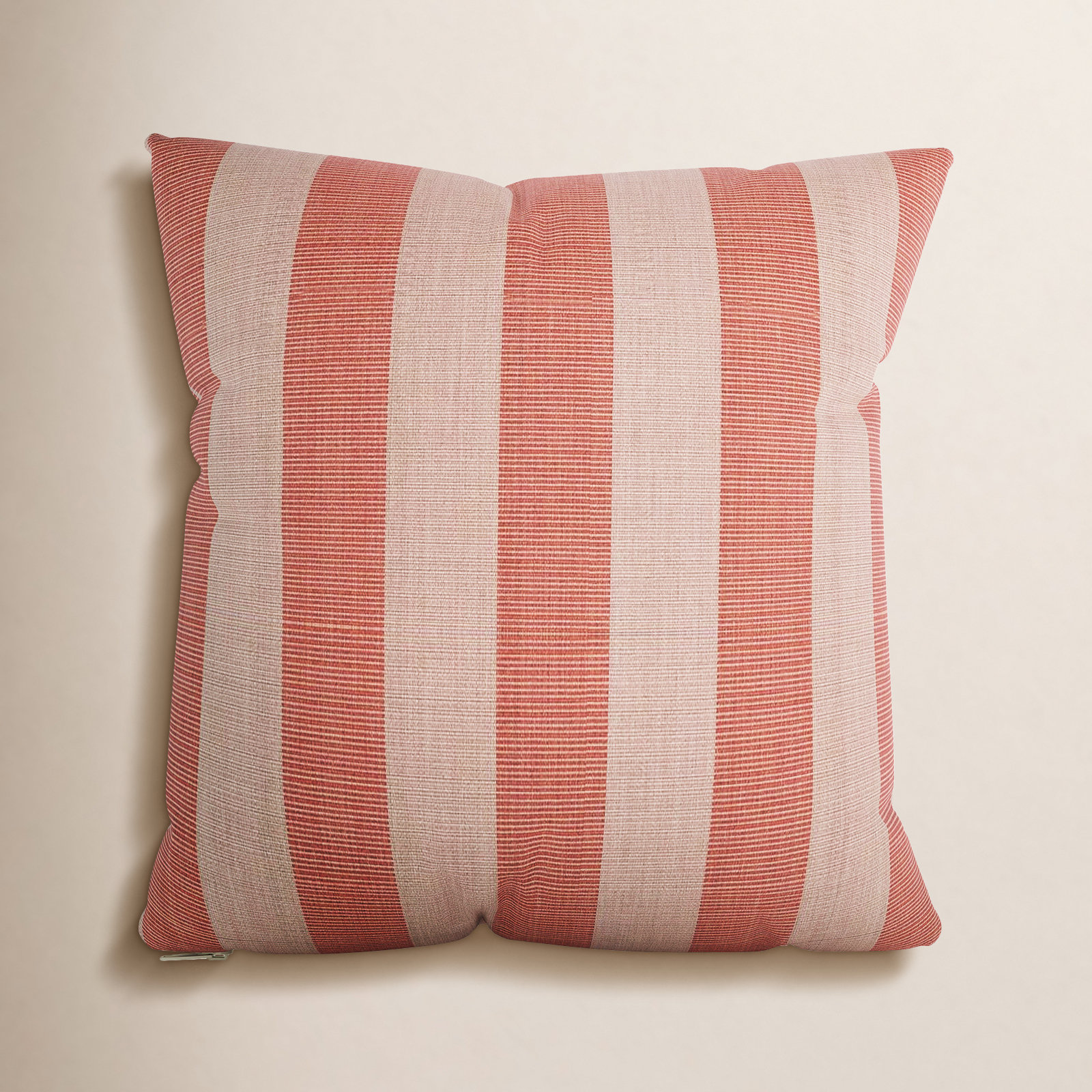 Lani Sunbrella Outdoor/Indoor Throw Pillow, Pink/Cream, Square 20"
