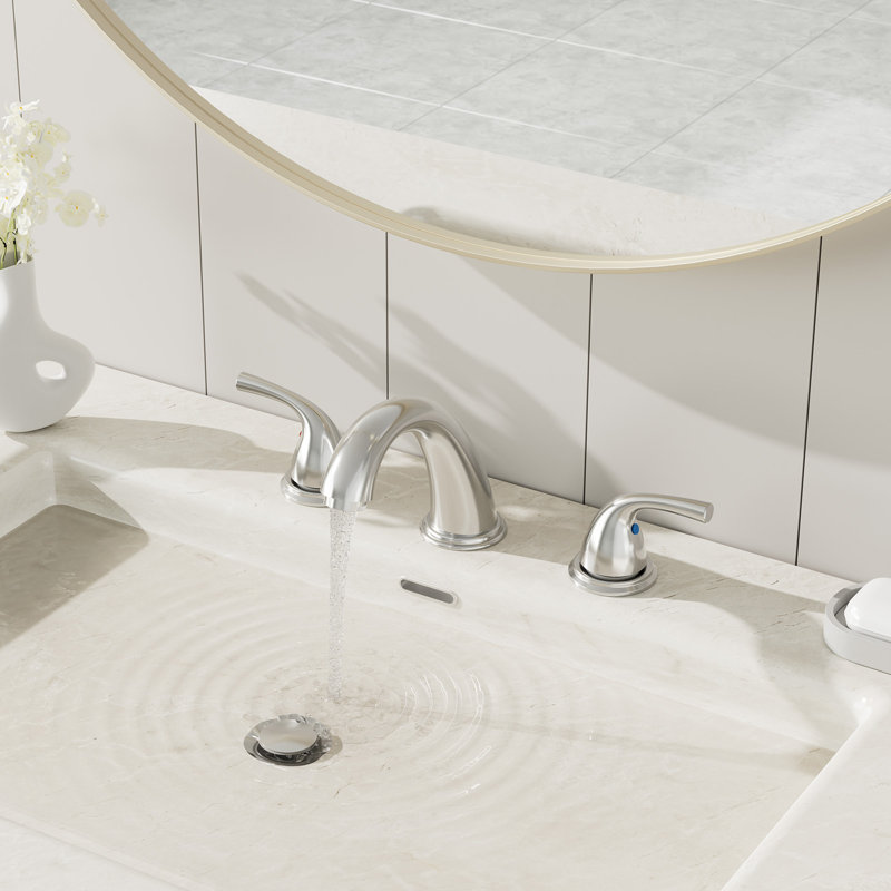 Robinet de salle de bain à 2 poignées avec drain NO, Chrome