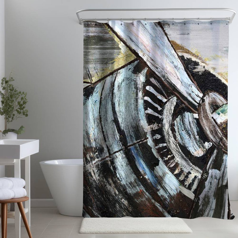 Shower Curtain TR1 – Polyester Shower Curtain, Dye Sublimation Print, 71" W × 74" L, Multicolor
