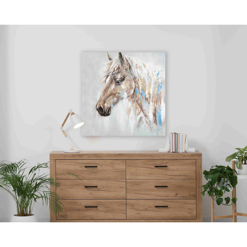 «Kaywan Energetic Horse» sur toile, H 40 po x l 40 po x P 1,5 po