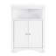 Blanc, armoire de rangement de salle de bain, portes et tablettes, profondeur de 24 po, 26,4 lb, intérieur réglable, coin de plancher facile à entretenir, profondeur de 24 po, conception