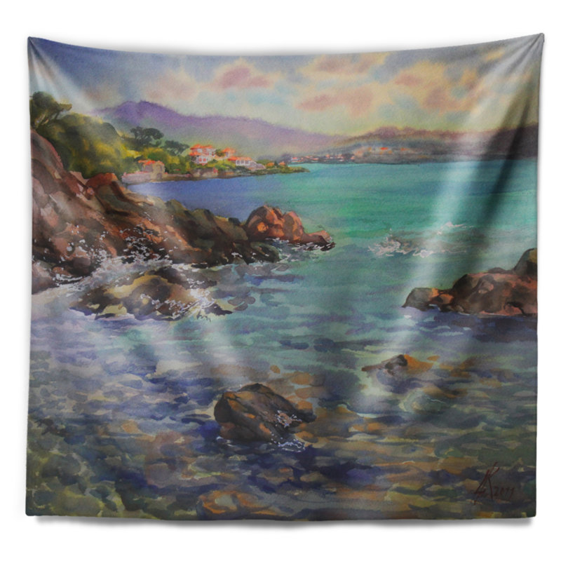Tapisserie côte d'azur france Landscape, H 50 po x l 60 po