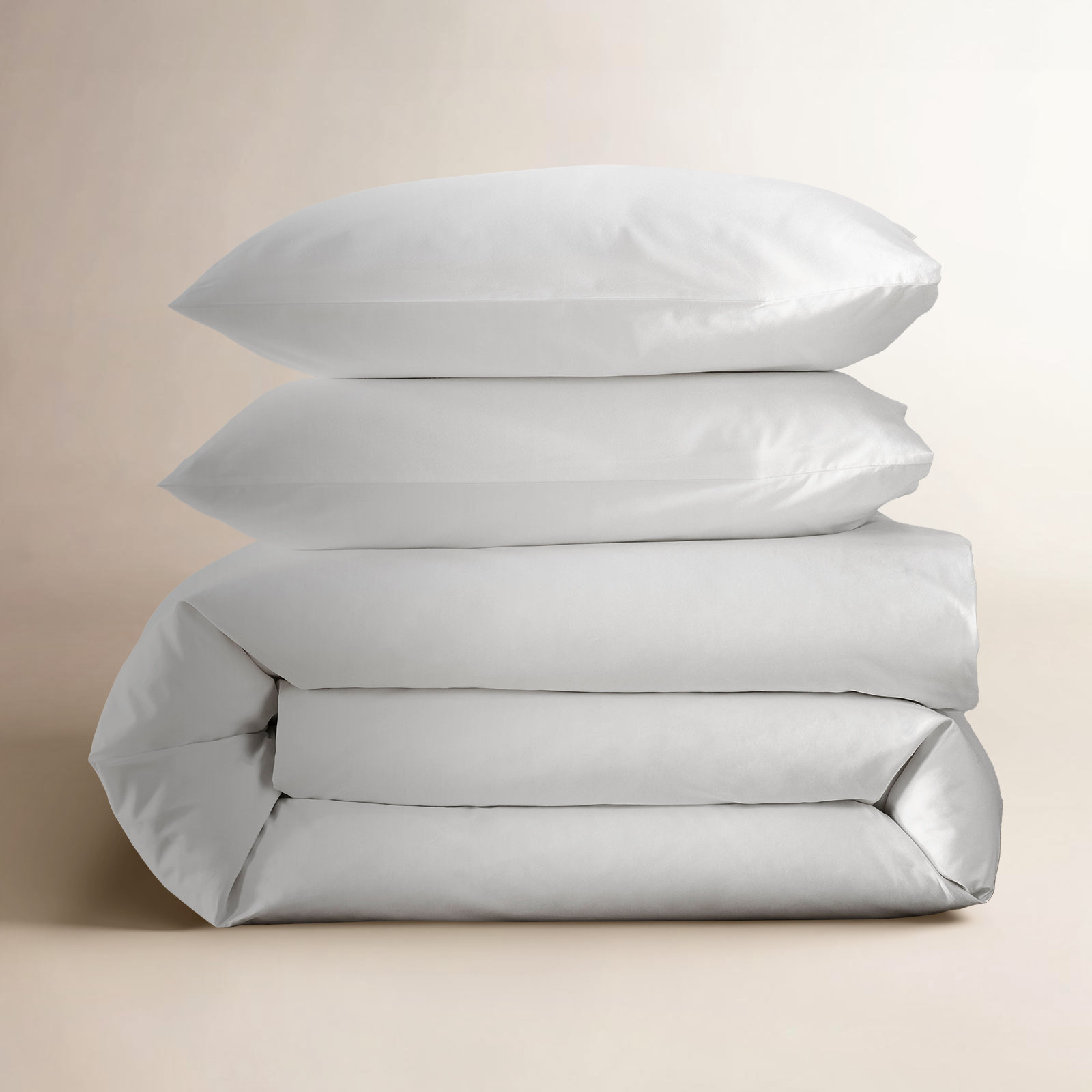 Emrik Cotton Duvet Cover Set, White, King / Cal King Duvet Cover + 2 Pillow Shams