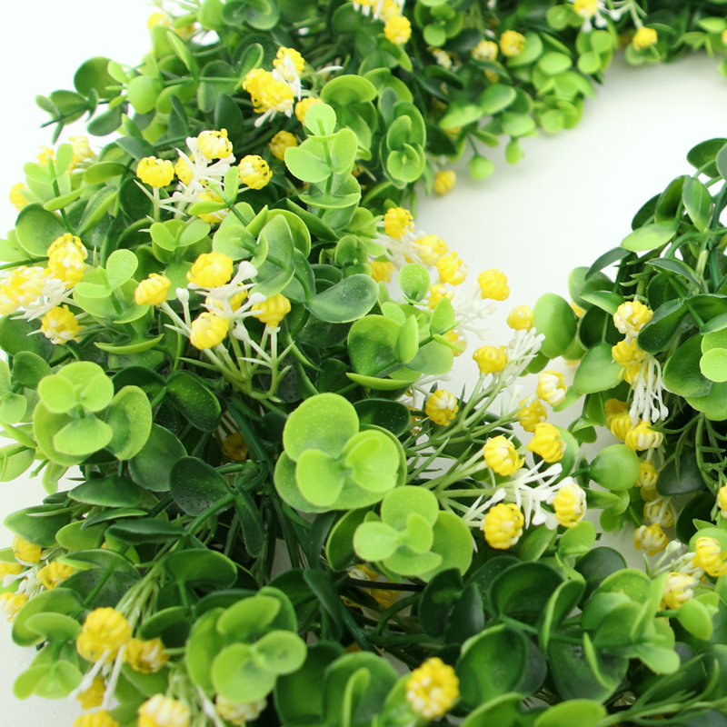 6' Artificial Eucalyptus Garland With Yellow Gypsophila