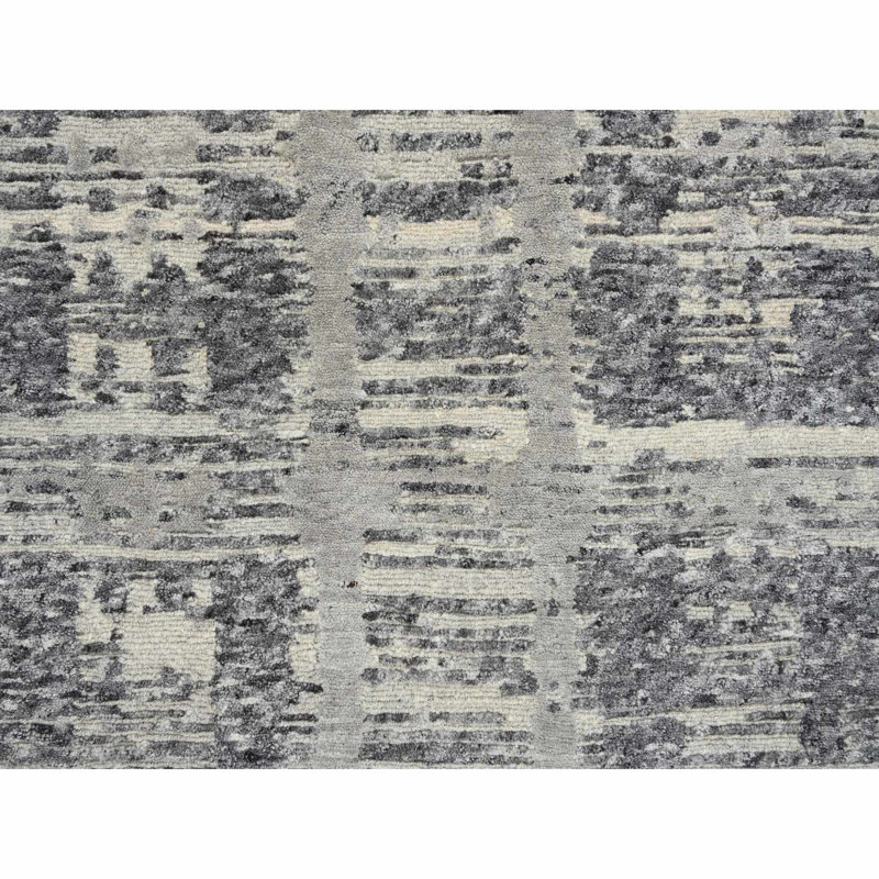 Steggall One-of-a-Kind Runner 2'7" X 23'8" New Age Runner Area Rug in Grey