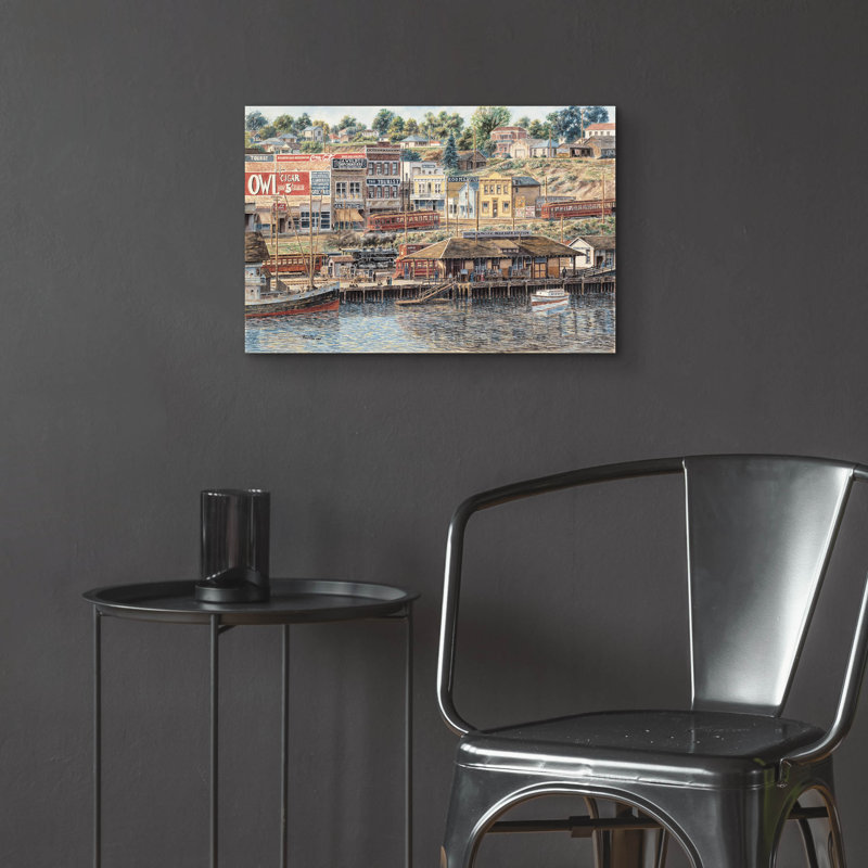 «San Pedro Harbor» par Stanton Manolakas, art mural en verre acrylique, H 16 po x l 24 po x P 0,2 po