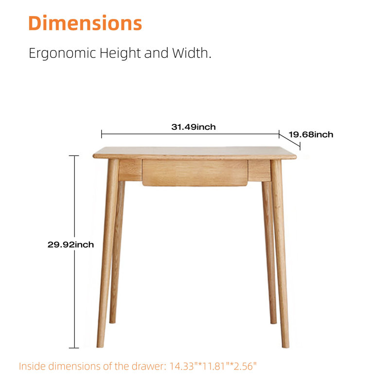 Jadaria Solid Wood Writing Desk
