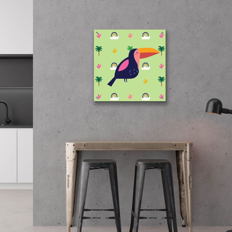 «Cute Tucan» par Epic Portfolio, art mural en verre acrylique, H 24 po x l 24 po x P 0,2 po