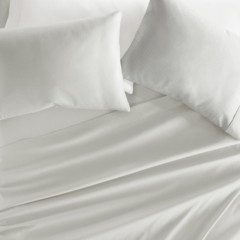 Home My Heart Pattern Microfiber Sheet Set, Light Gray, Cal.King Sheet Set + 1 Fitted Sheet + 2 Pillowcase