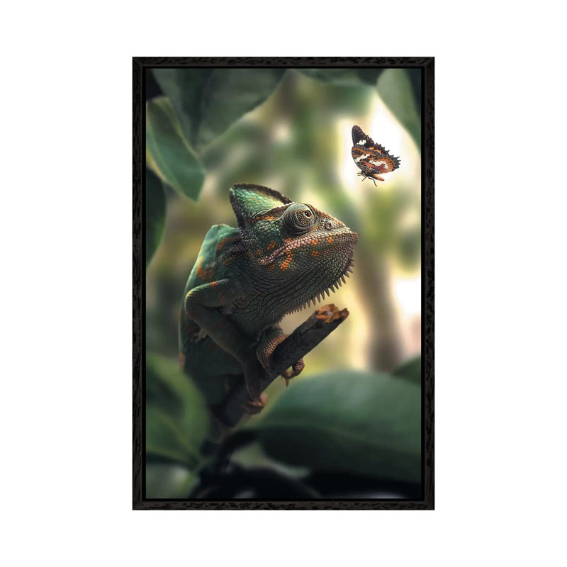 Chameleon Butterfly by Zenja Gammer - Print on Canvas, Black Framed, 66.04 cm H x 45.72 cm W