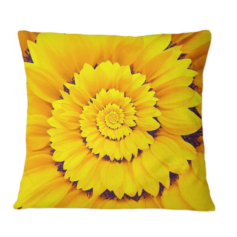 Coussin Sunflower Infinity Spiral I - Traditional, 18 po x 18 po