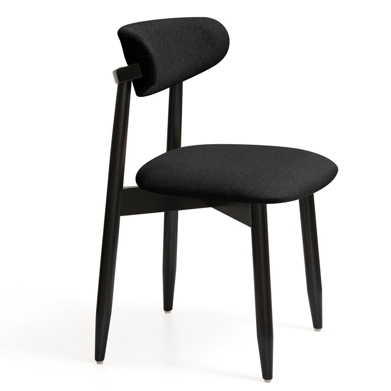 Chaise rembourrée moderne de 27 po Arriah, 4, Black