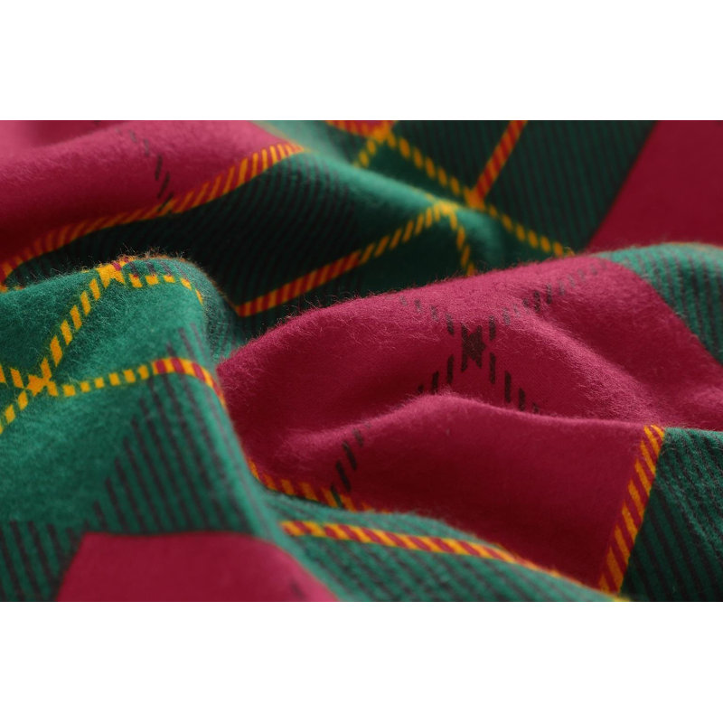 Cristofer Cotton Plaid Duvet Cover Set with Pillowcases Included, Kingsize - 2 Standard Pillowcases