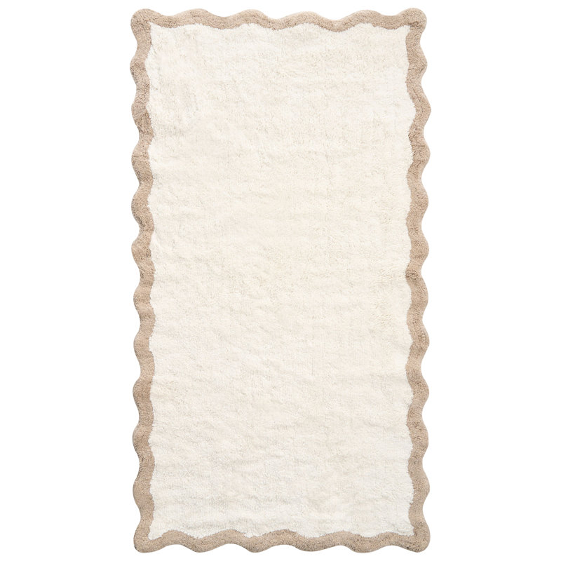 Cotton Non-Slip Bath Mat, Beige/Brown, 150cm L x 80cm W
