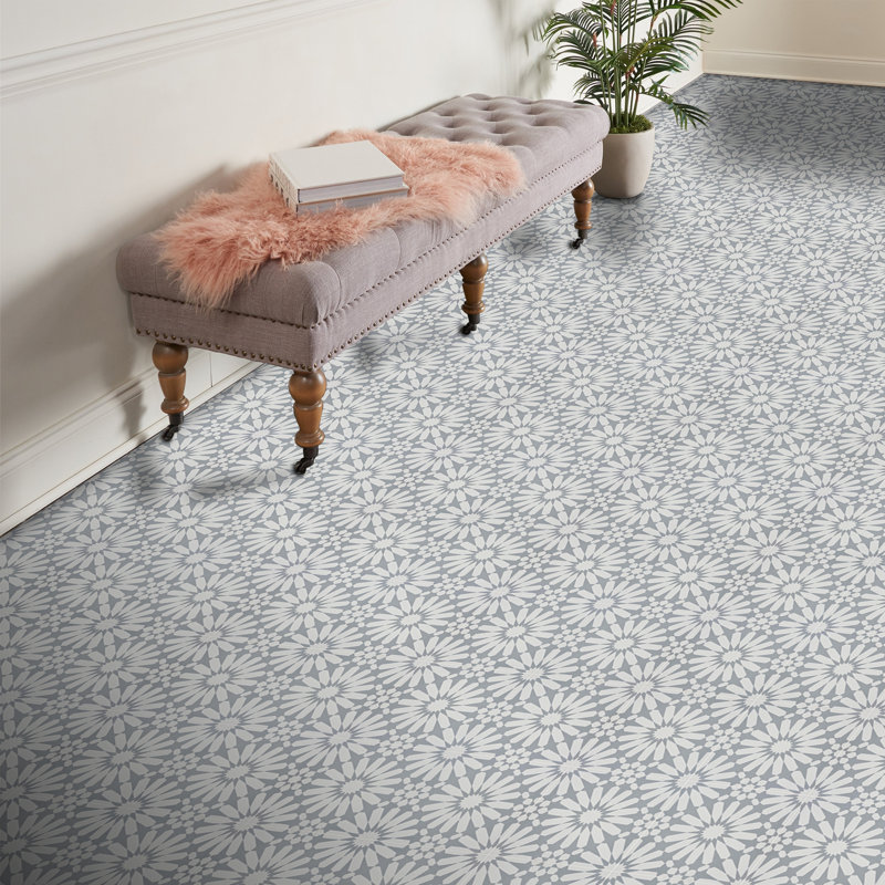 Alhambra 8" x 8" Cement Singular Wall and Floor Tile, Gray
