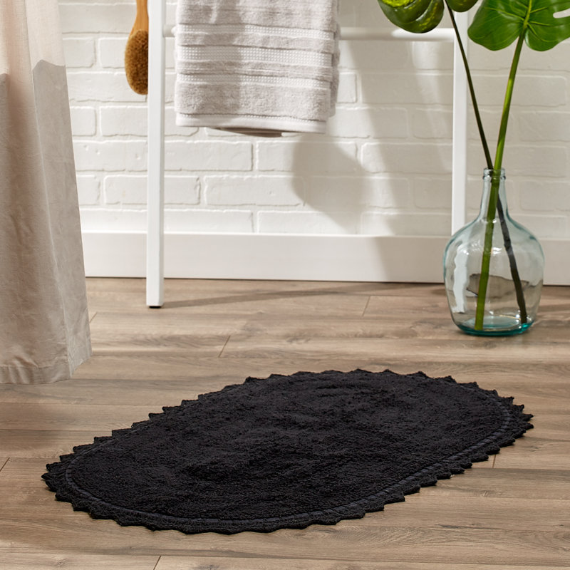 Tapis de bain crochet, l 21 po x L 34 po, Noir