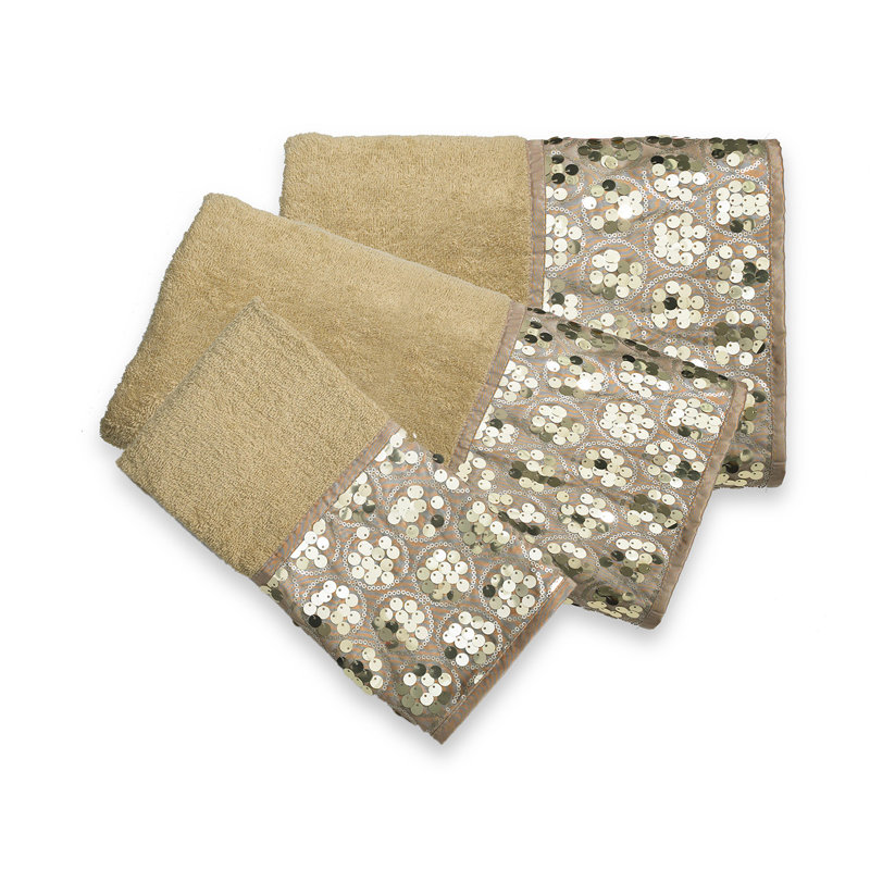 Ensemble de serviettes 3 pièces Ced, Doré