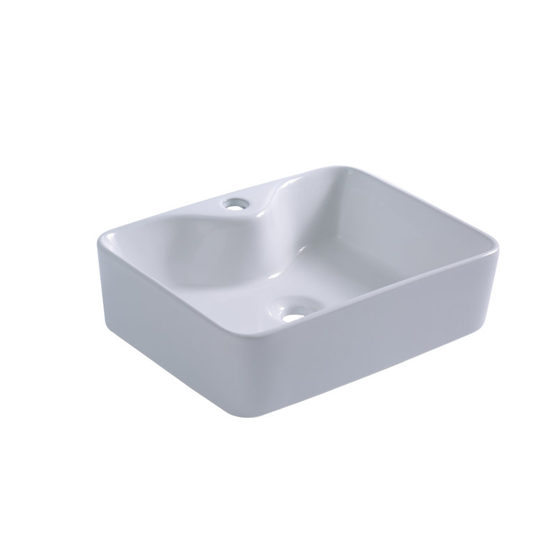 Carol Ceramic Rectangular Bathroom Sink With Glazing Finish