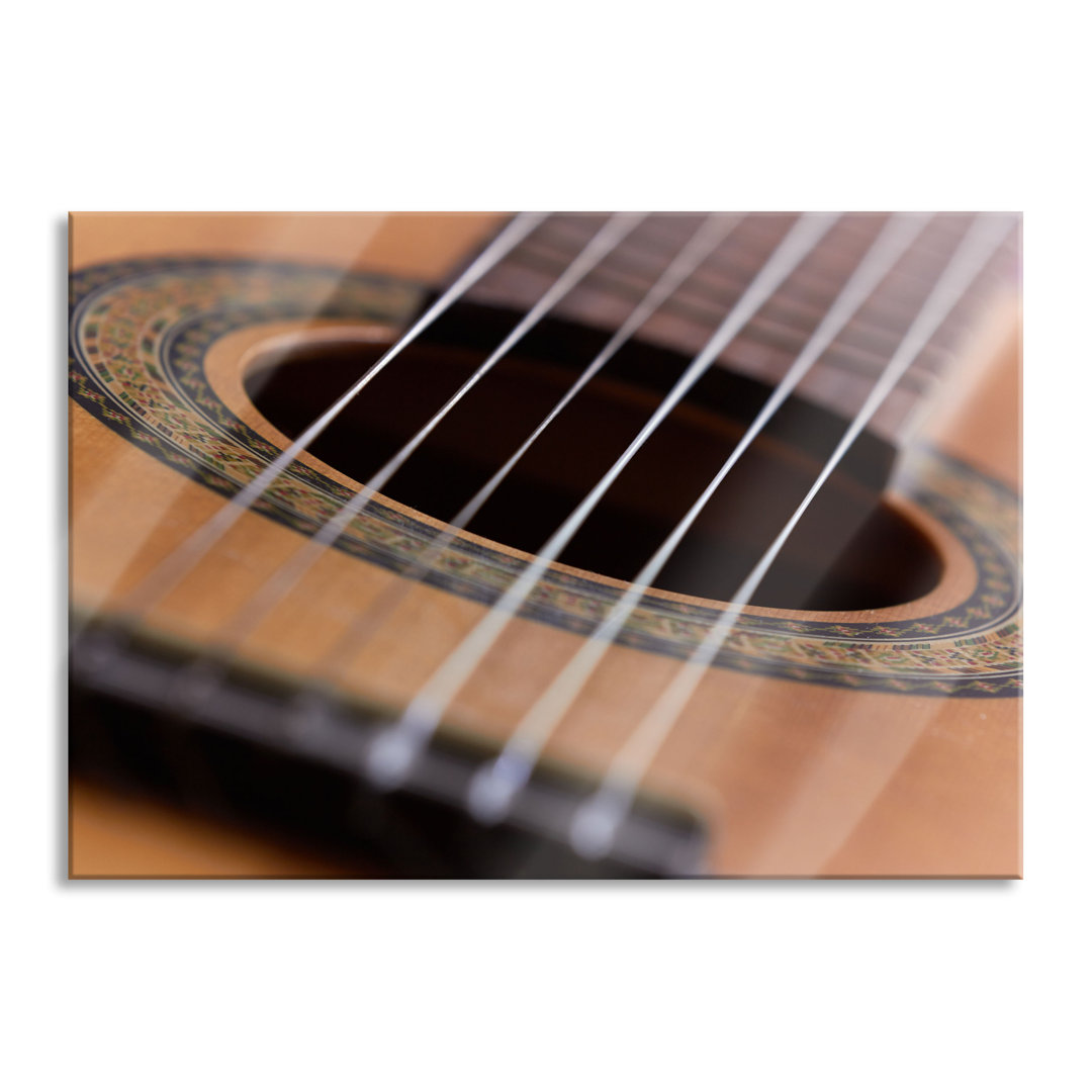 Glasbild Gitarrensaiten Musik