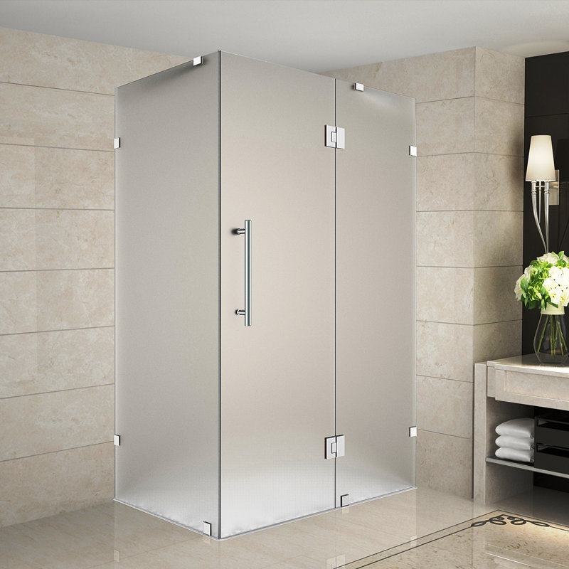 Avalux 38" x 72" Square Hinged Shower Enclosure, Chrome