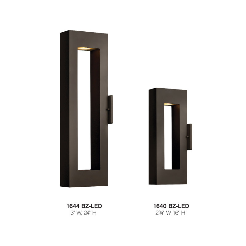 Atlantis 2 Light Outdoor Sconce, Bronze, 16" H x 2.75" W, LED