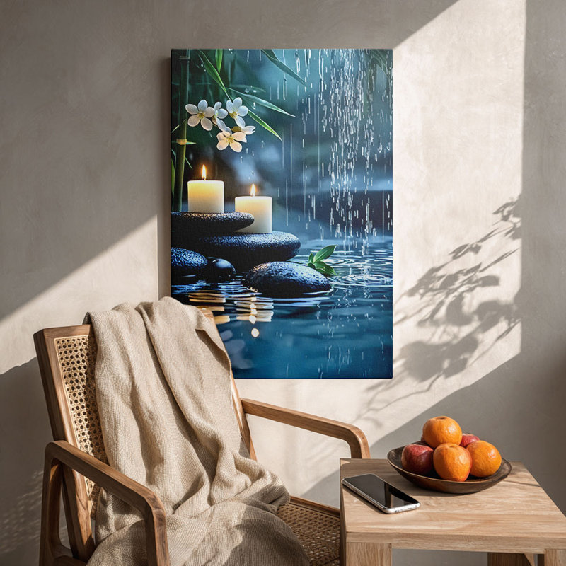 Impression sur toile Zen Calming Spa Stone - Urban Studio, 30*20 inch (75*50*2cm)