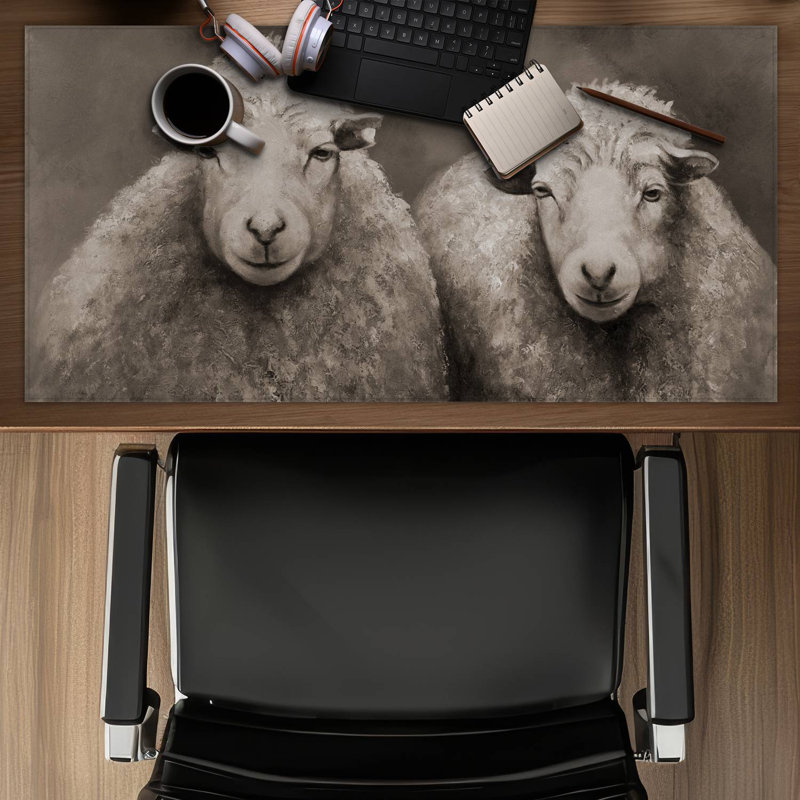Sheep sepia - 15.75"x31.50" Desk mat