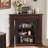 Nut-Brown Solid Wood Freestanding Fireplace